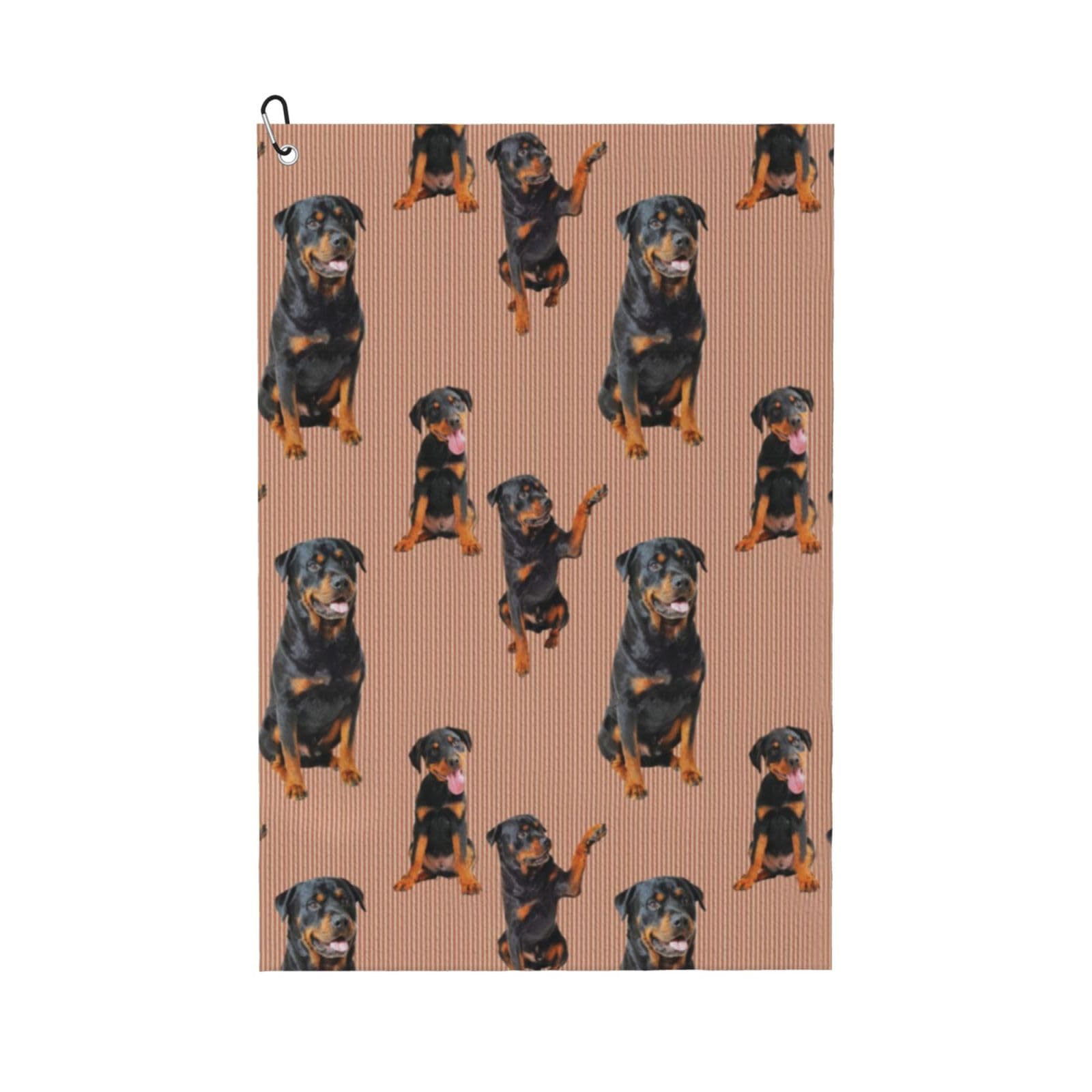 Hnnkloy Rottweiler (Orangerust), 16x24 in Portable Waffle Golf Towels with Carabiner Clip for Golf Bag