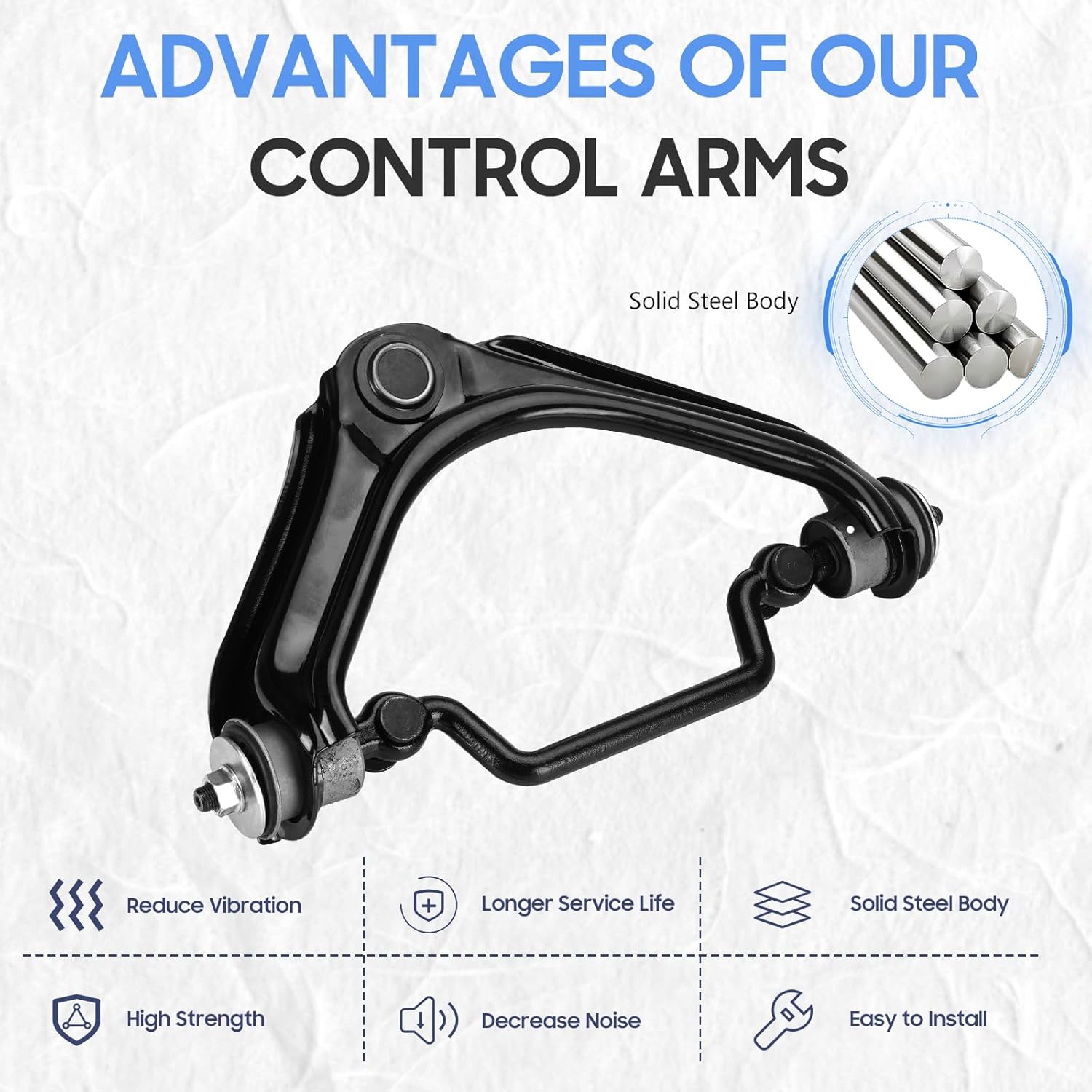 Front Upper Control Arms w/Ball Joints+ Front Lower Ball Joints for 2002-2005 Ford Explorer/Mercury Mountaineer, 2003-2005 Lincoln Aviator K620224 K620225 K8695 (4PCs)