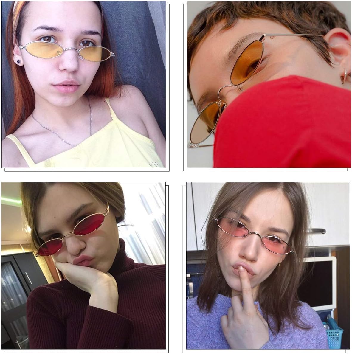 MEETSUN Vintage 90s Small Oval Sunglasses For Women Men Metal Frames Designer Gothic Glasses - Image 2