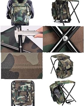 Cooler Chair Portable Stool Backpack,with Cooler Insulated Picnic Bag, Folding Camping Stool for Outdoors Hiking Fishing Beach