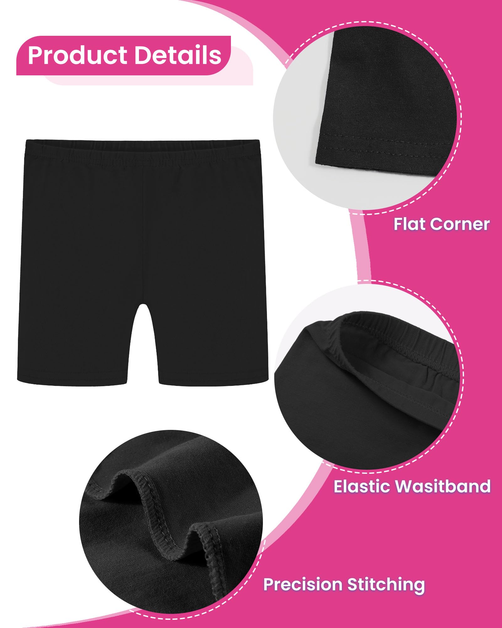 Auranso Radlerhose Mädchen Kinder Baumwolle Kurze Hose Shorts Leggings Unterhosen 6 Paar 5-14 Jahre Mehrfarbig 2 5-6 Jahre