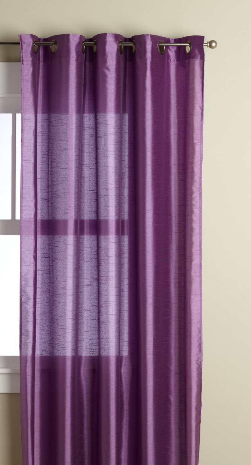 Editex Home Textiles Elaine Faux Silk Window Panel, 58 by 95-Inch, Lilac