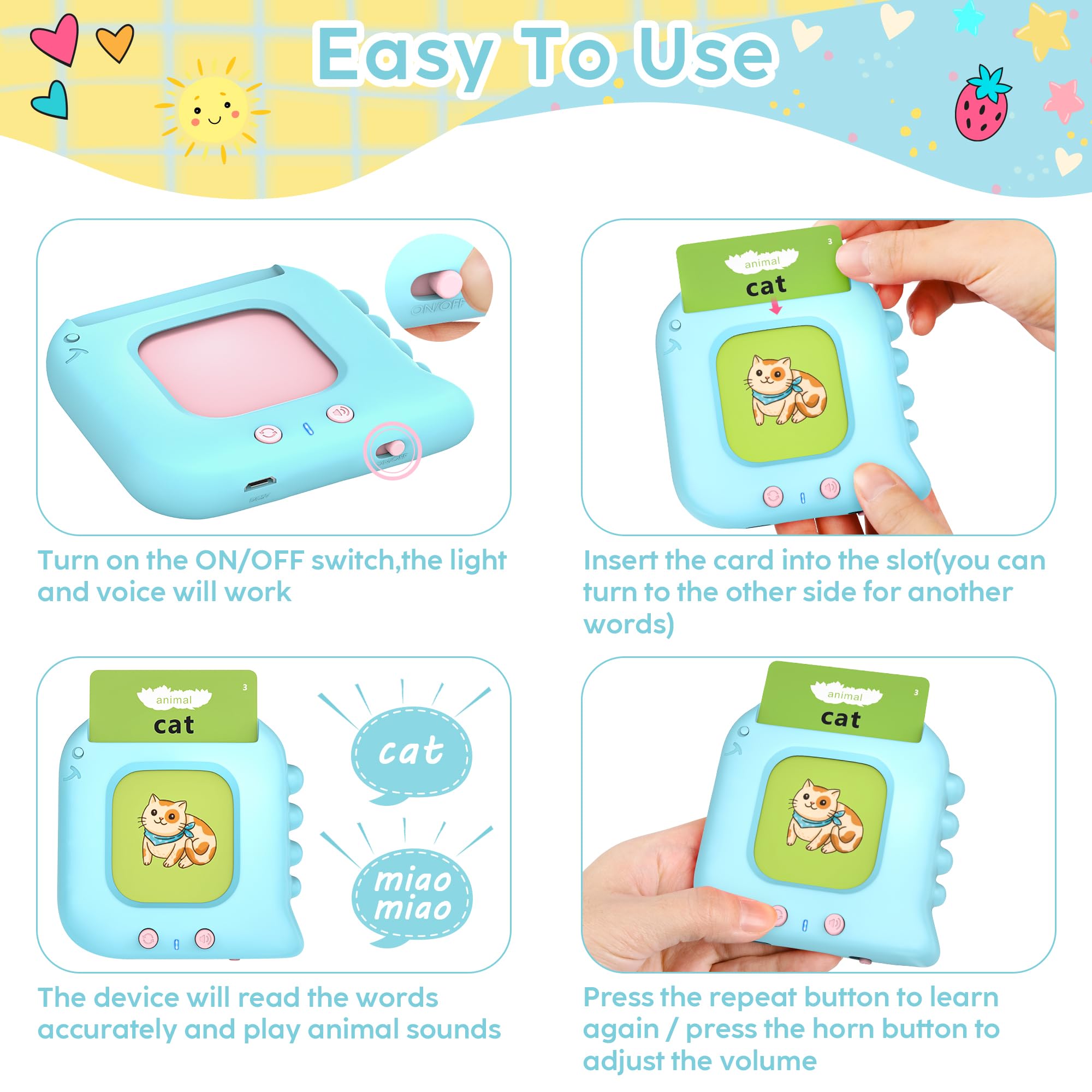510 Spanish Flash Cards For Kids 3+ Years,Pocket Speech For Toddlers,Autism Sensory Toys,Learning Montessori Toys,Speech Therapy Toys For Kids Toddlers main image 1