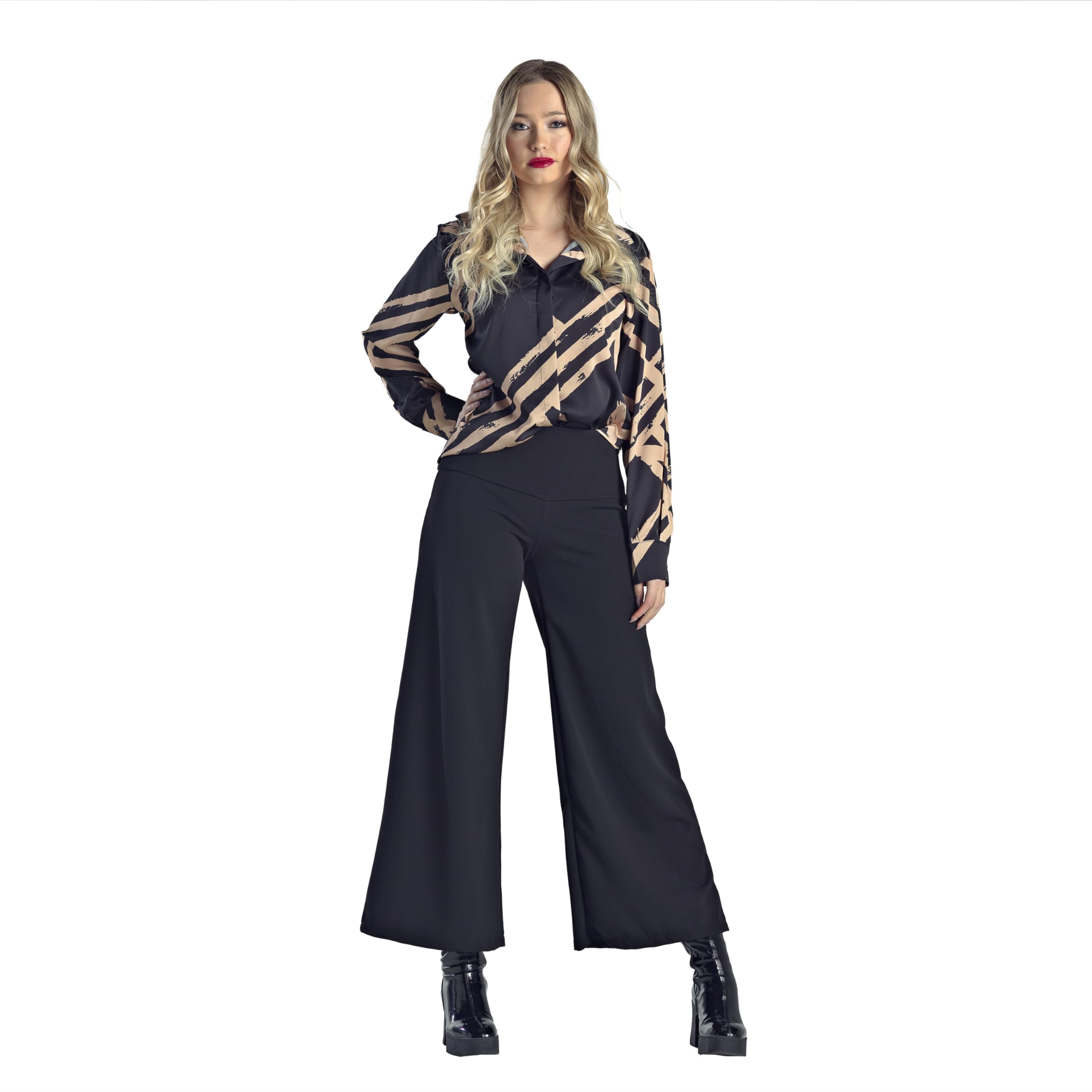 AMICHI Conjunto Mujer Vestir 2 Piezas - Blusa Mujer - Pantalon Mujer - Ropa Mujer otoño 2023 - Blusas de Mujer Elegantes - Moda Mujer otoño 2023 - Pantalones Mujer - Helen