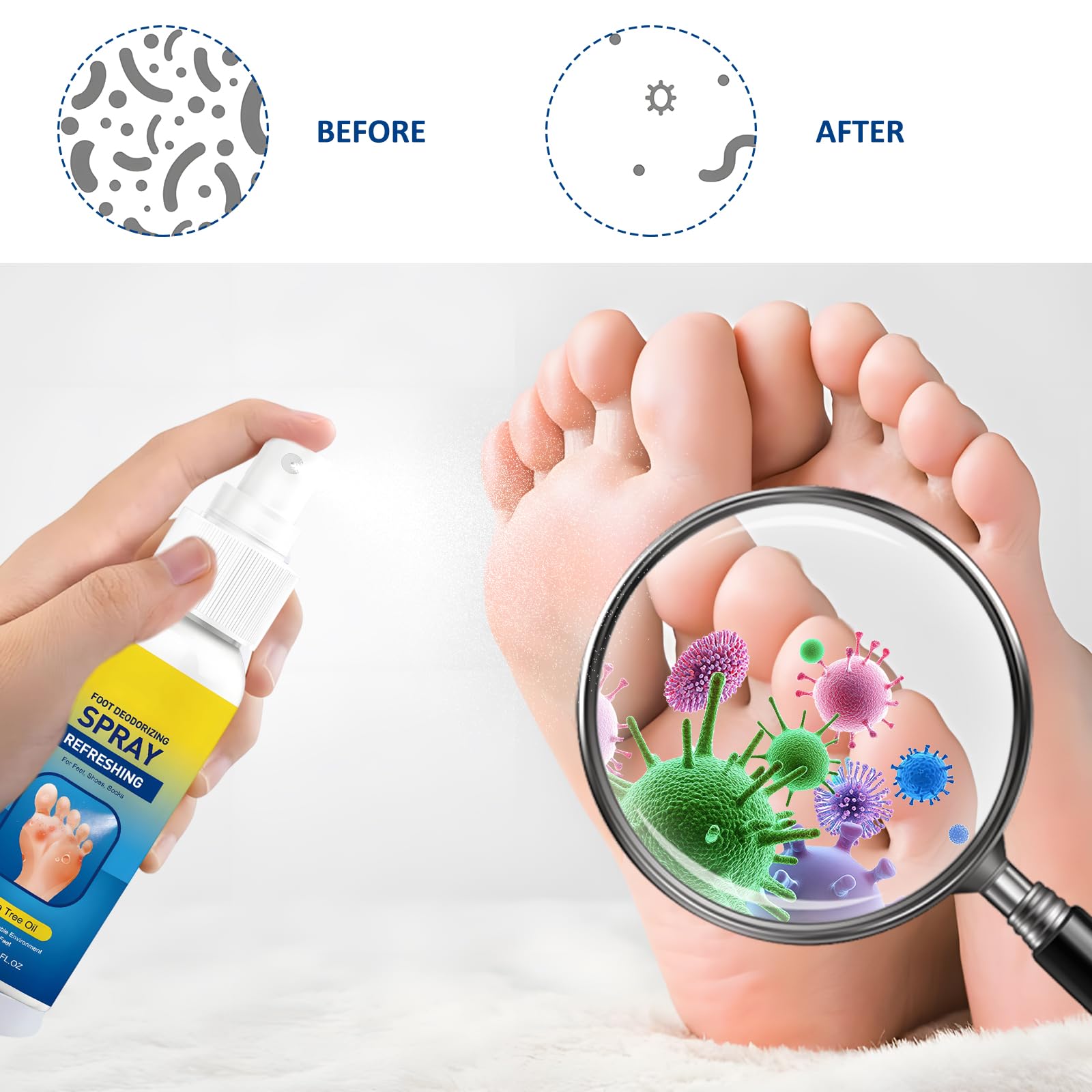 2 X 120 ML Spray Para Pies Aceite De Árbol De Té, Foot Spray, Desodorante-Para-Pies – Fórmula Con Aceite Natural De Árbol De Té Que Elimina El Mal Olor De Pies Y Protege La Salud De Los Mismos