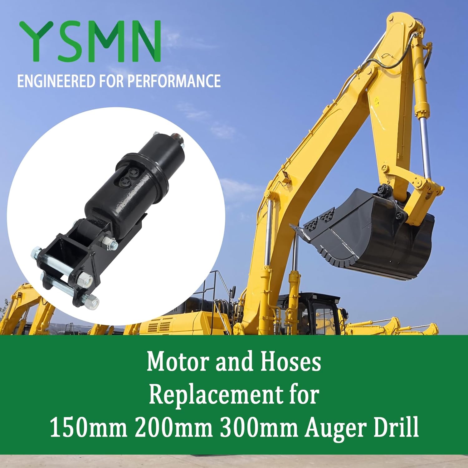 Motor and Hoses Replacement for 150mm 200mm 300mm Auger Drill
