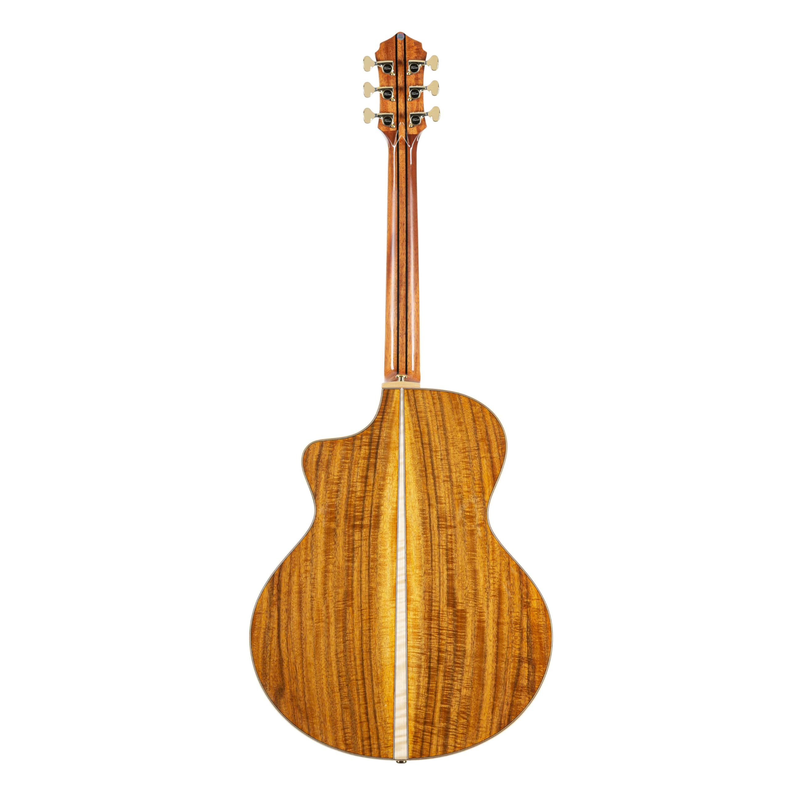 Fame Koa Deluxe Westerngitarre, Akustik-Gitarre mit Tonabnehmer, elektroakustische Gitarre, Grand Auditorium mit Cutaway und Natural Koa Decke