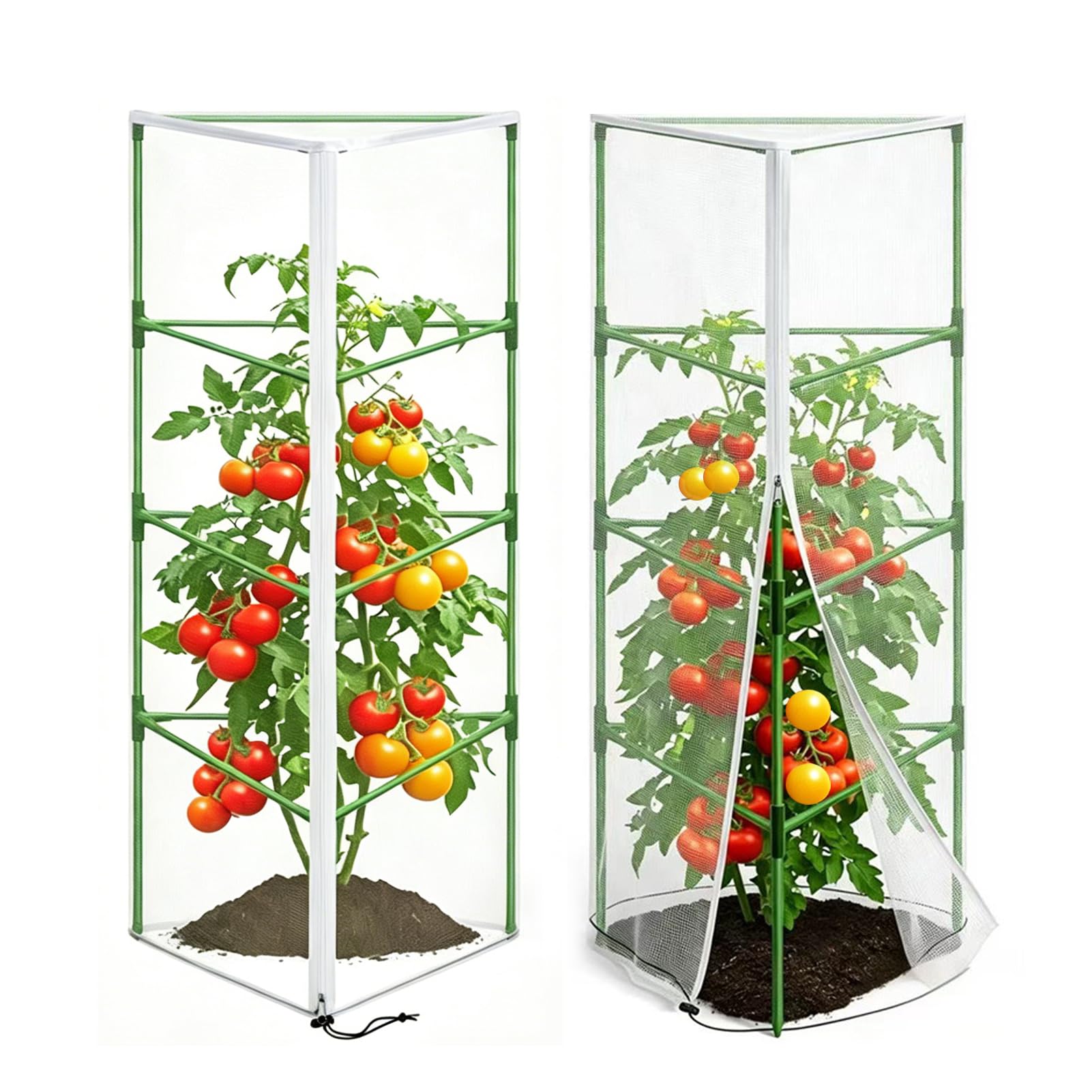 Pflanzenschutznetz für Tomaten & Pflanzen Vogelsicher 150 x 46 cm mit Reißverschluss & Zugband Garten Pflanzenschutz 2 Stück