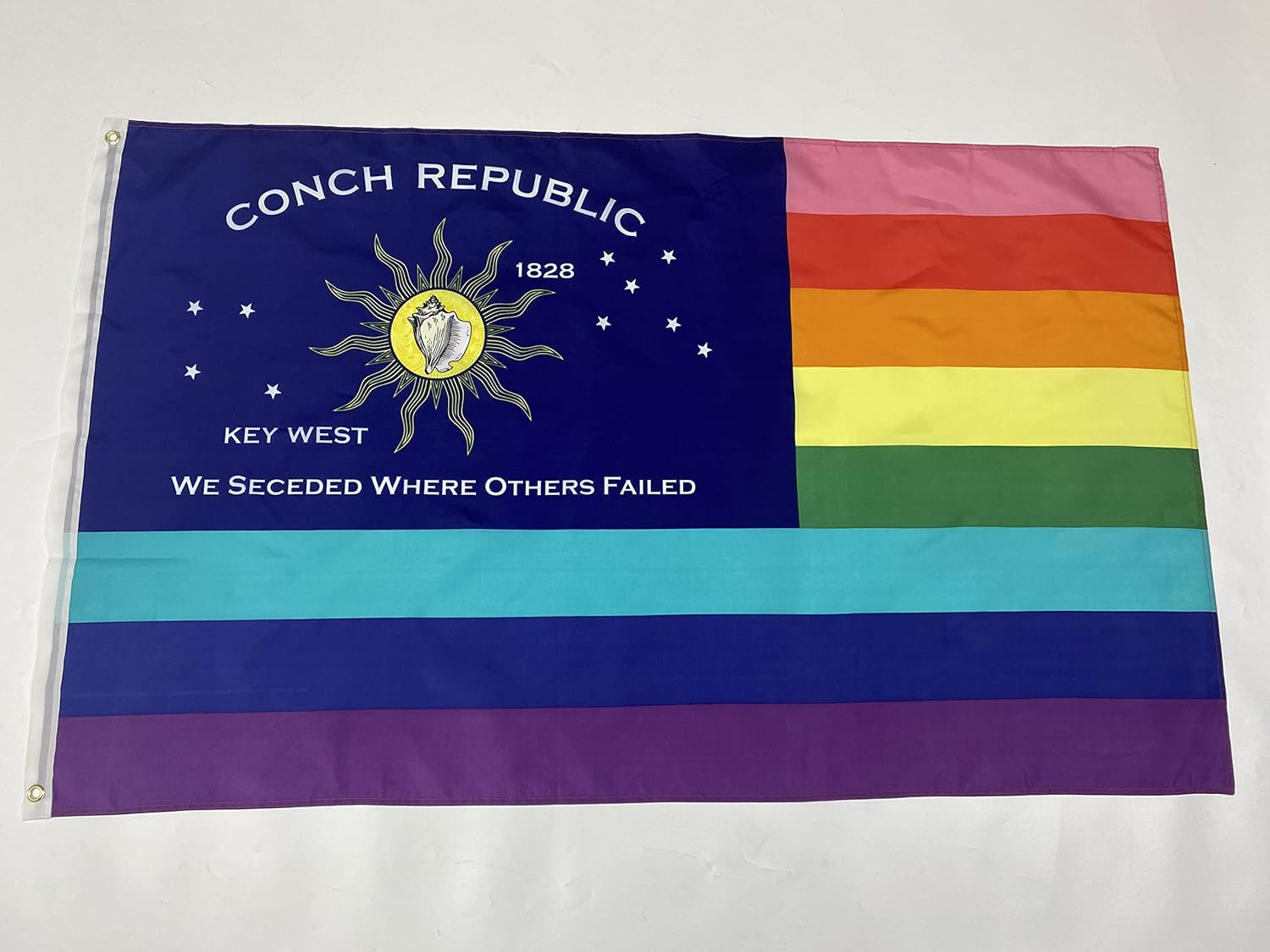 Conch Republic of Key West 2x Flag Combination Package LGBTQ+ Rainbow Pride Month Flags 3ft. x 5ft.