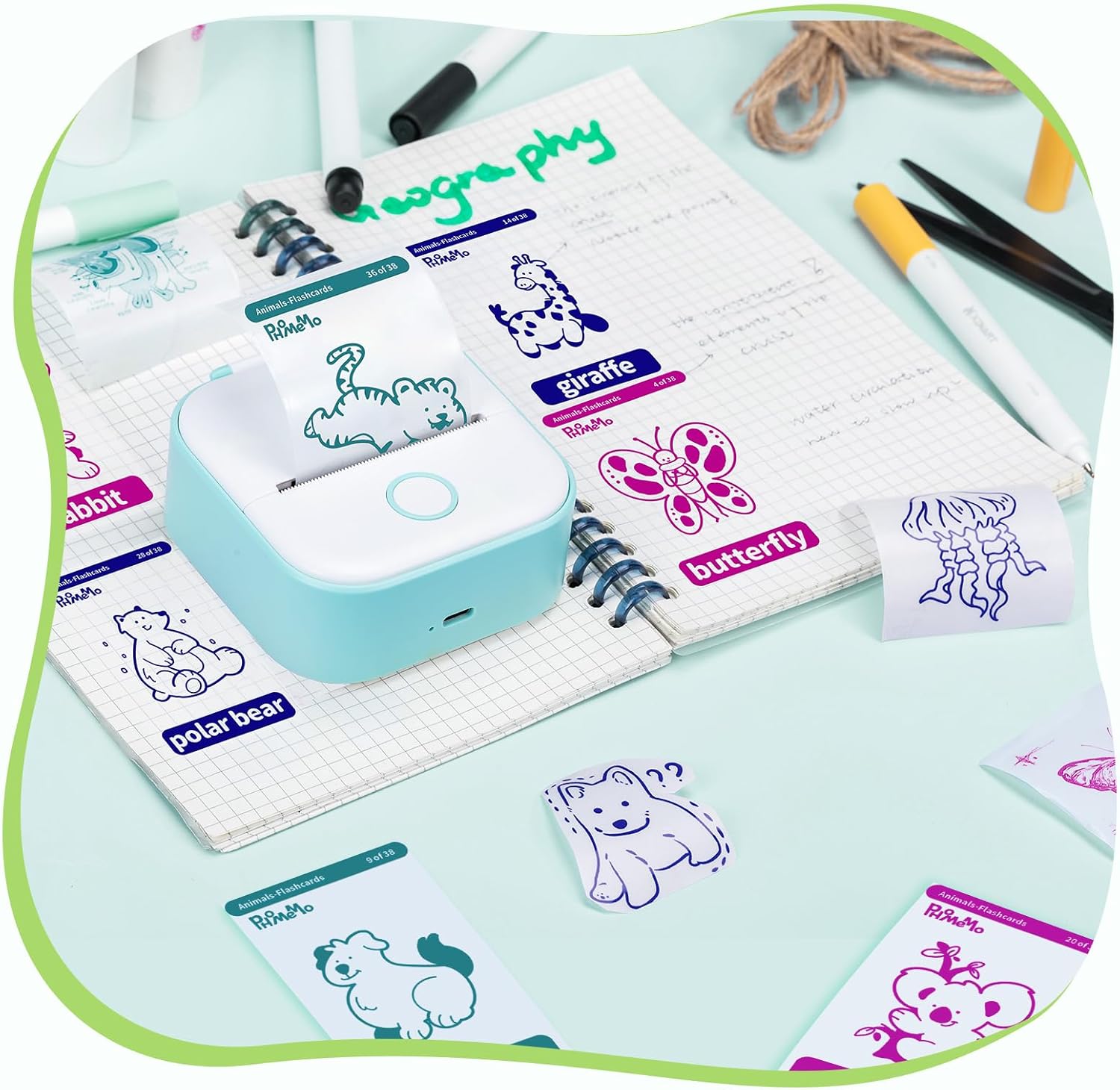 Phomemo Sticker Paper- Transparent Single-Color Pink, Blue, Green Thermal Paper for T02/M02X/M02L/Y02C/Q02, Thermal Paper for Stickers, Study Notes, List, Diary 50mm x 3.5m, Diameter 28mm, 3-Rolls - Image 6