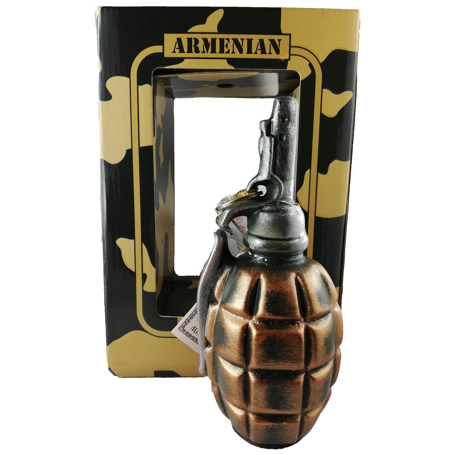 Armenischer Brandy Handgranate Geschenkset 0,1L 5 Jahre Reifezeit Ararat Tal