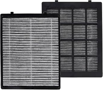PUREBURG Replacement Filter Compatible with LUFTRUM C401 Car Air Purifier, 2-Pack H13 True HEPA 3-Stage Filtration Activated Carbon 2-in-1