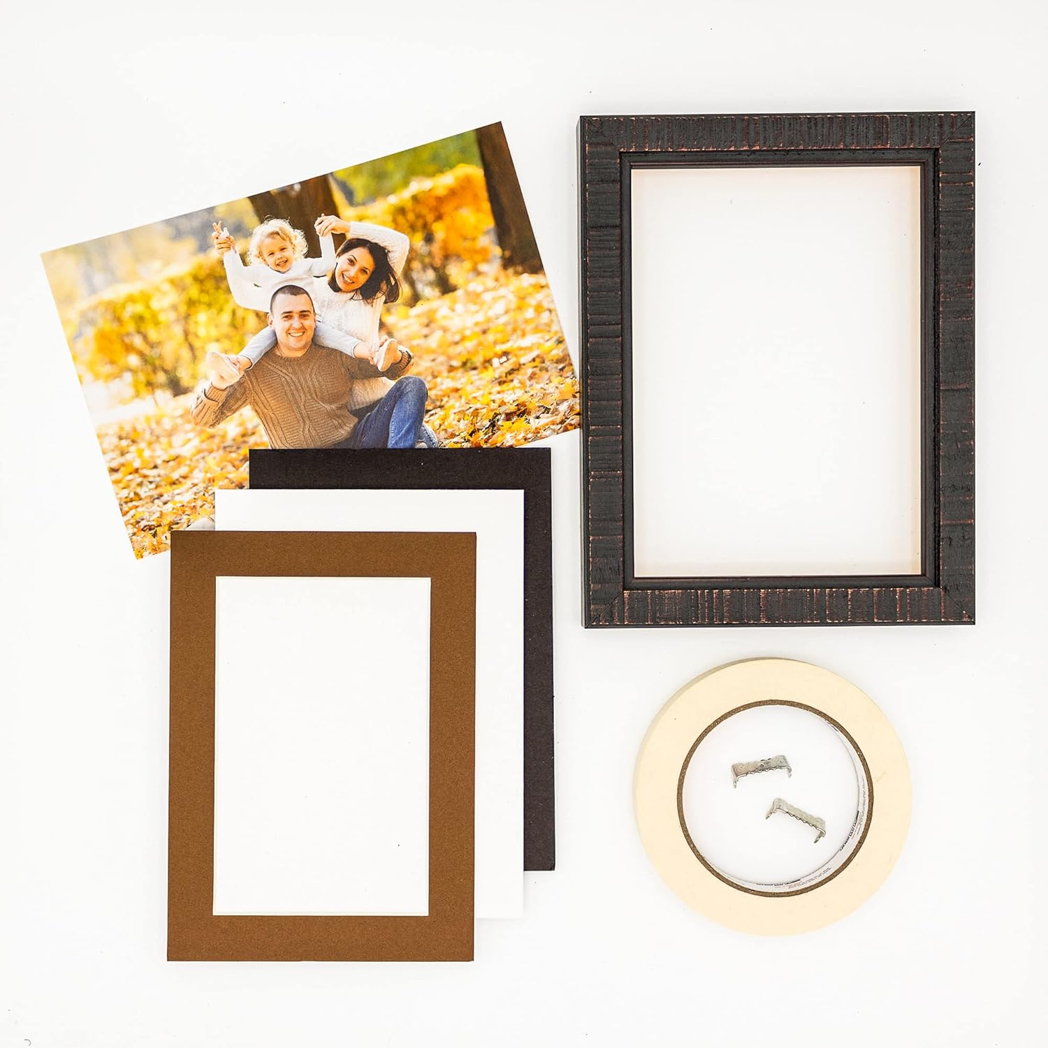 10x20 Mat Bevel Cut for 5x15 Photos - Acid Free Aged Oak Brown Precut Matboard With Backing Board and Crystal Clear, Self Seal Photo Mat Bag - For Pictures, Photos, Framing - 4-ply Thickness