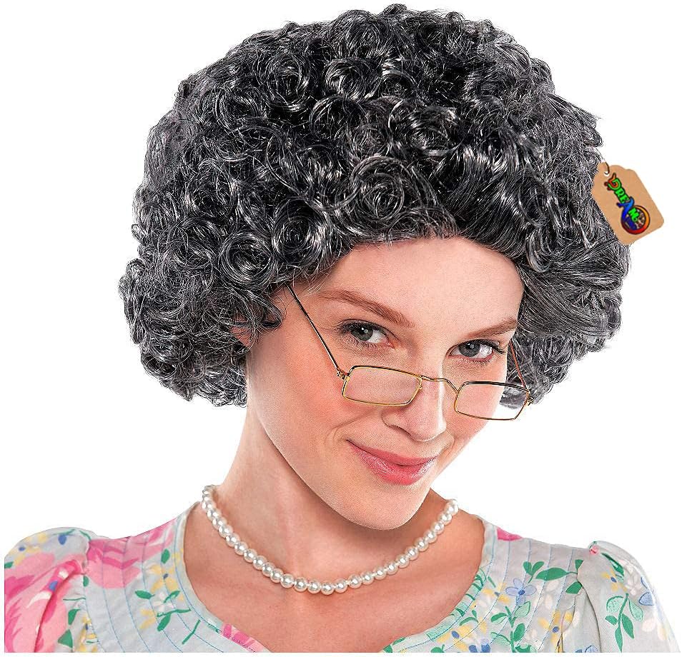 Kalam Style Hair wig with Black-Grey Hairs for Costume Party, Theme Party, Cosplay, Fancy Dress, Function