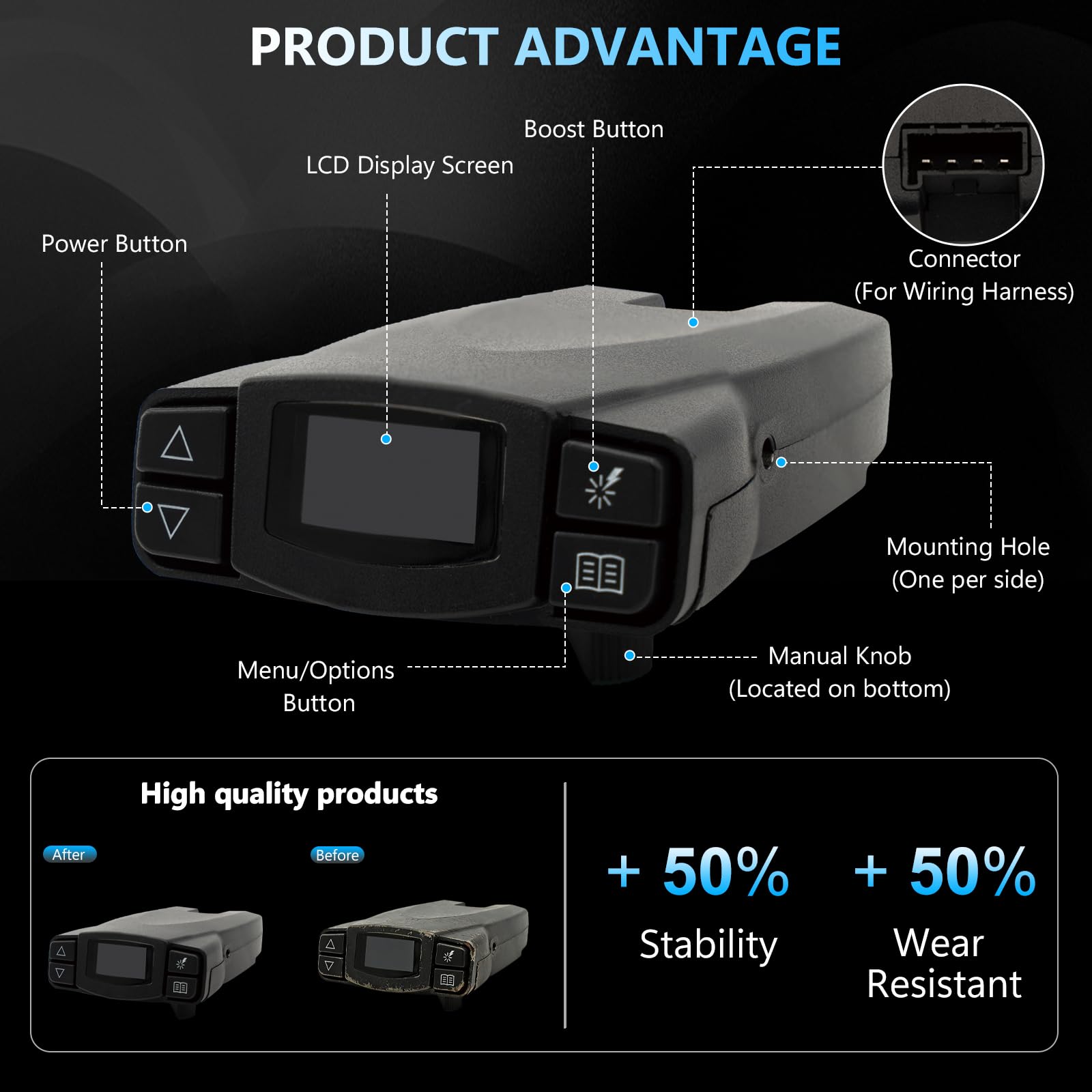 90195 P3 Electric Trailer Brake Controller Replacement Tekonsha 90195 Fits for Ford Gm Chevy Dodge Ram Toyota Jeep SUV Trucks,Universal Proportional Brake Controller - 5