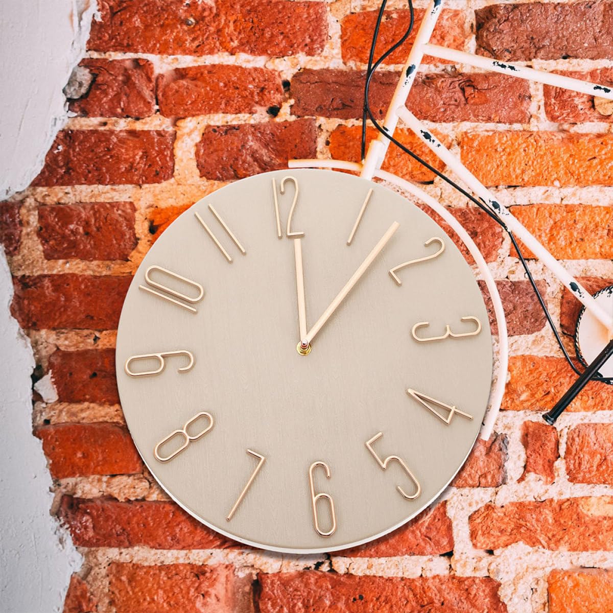 Hemobllo Geräuschlose Wanduhr 30cm mit Großen Zahlen, Kunststoff Panel