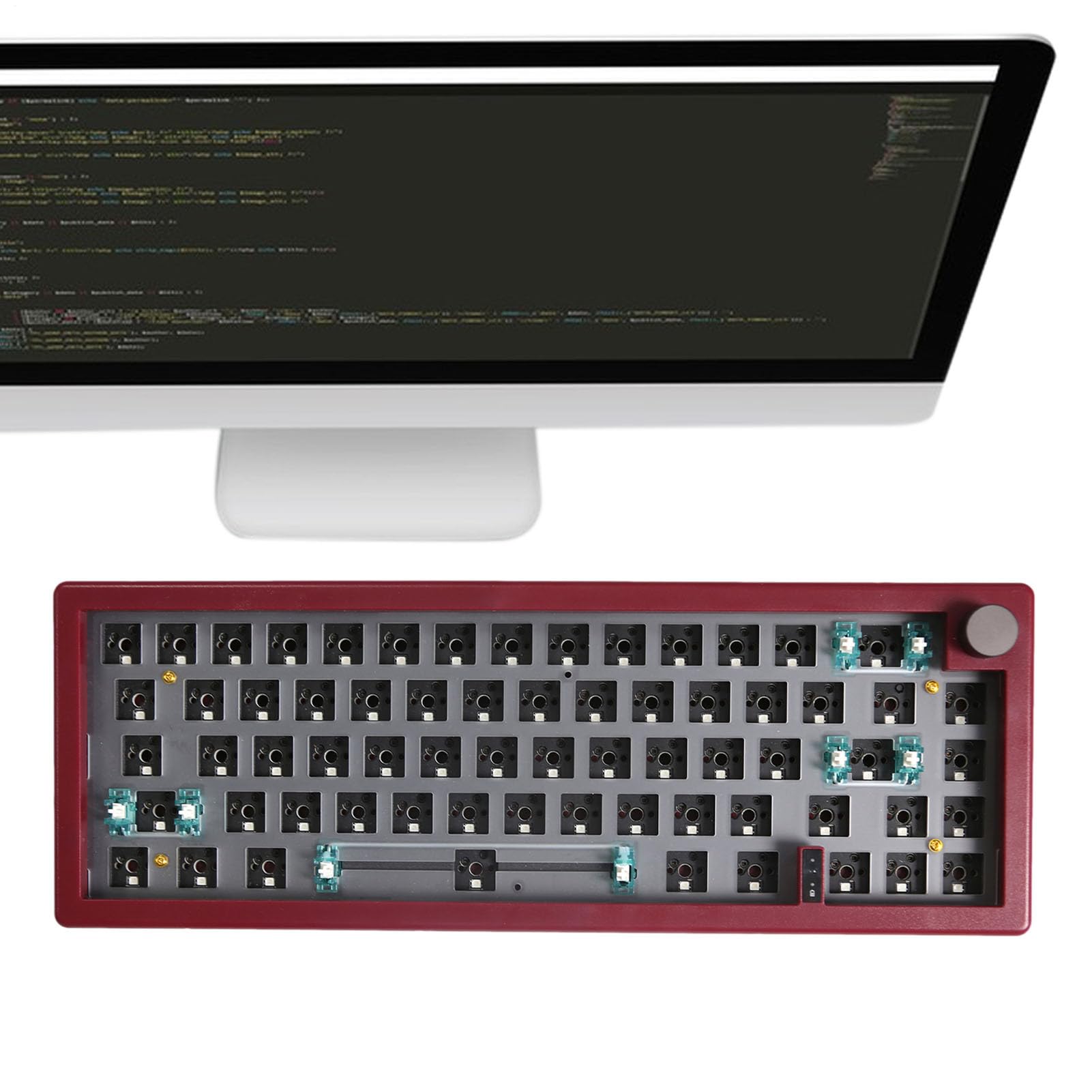 Generico Tastiera meccanica RGB: layout compatto a 67 tasti, copritasti | resistenti, connessione USB cablata | Tastiera per computer desktop