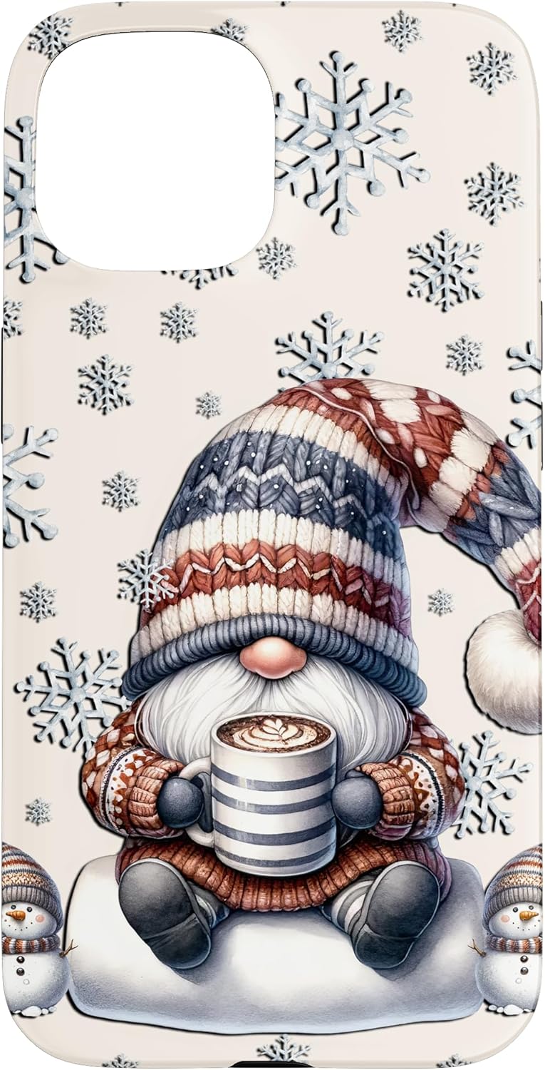 Snowflake Gnome For Women With Hot Cocoa Winter Aesthetic Case for iPhone 15 Pro