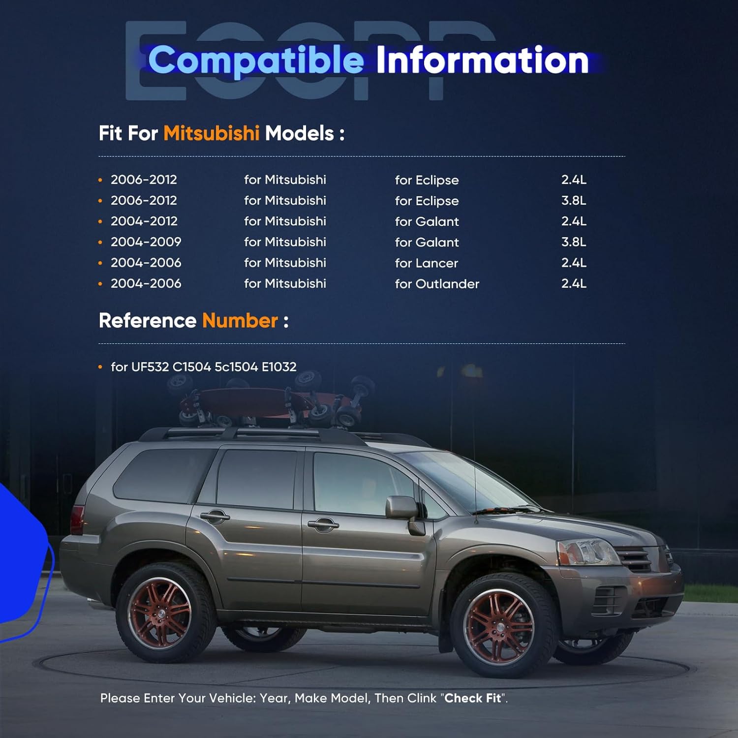 ECCPP ignition coils Pack of 4 UF532,coils packs,for Mitsubishi Outlander 2004-2006,Lancer 2004-2006,Eclipse 2006-2012,Galant 2006-2012,UF532 ‎C1504 5c1504 E1032