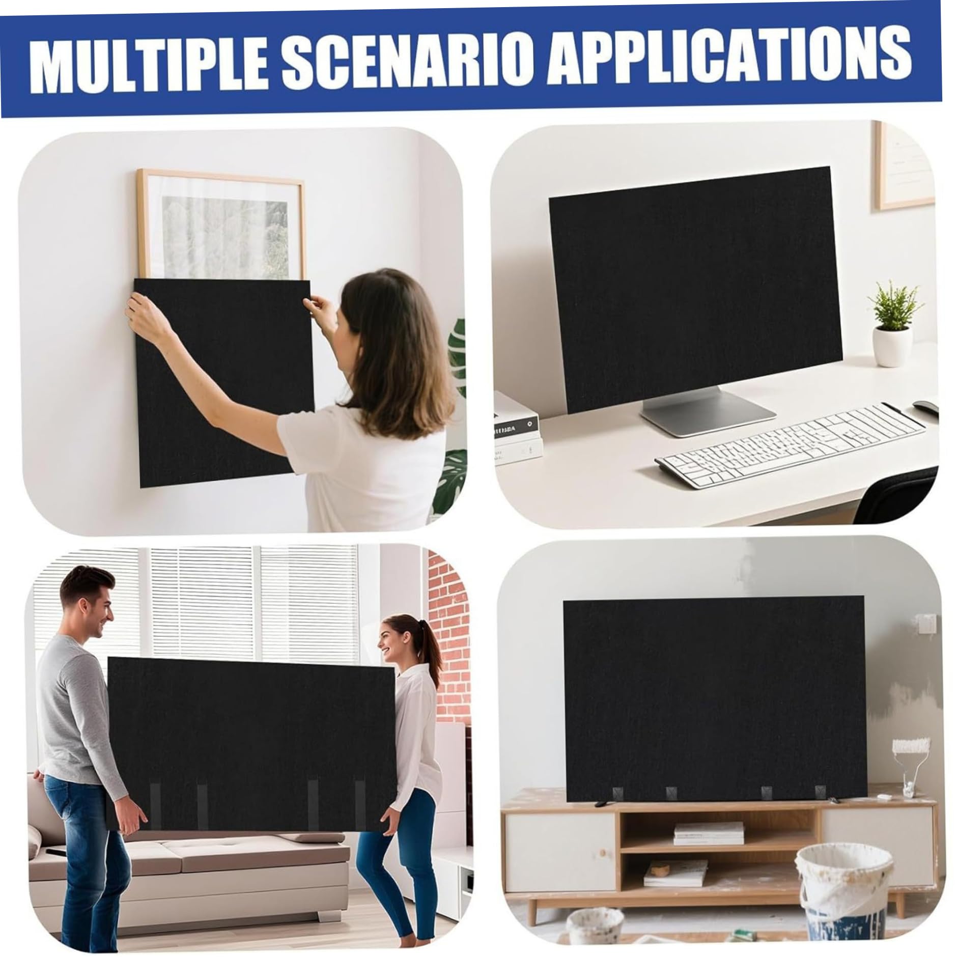 Boîte de déménagement TV 65 Pouces, Housse de Protection complète pour déménagement avec Sangles réglables, Protection Contre la poussière et Les Rayures en Feutre pour téléviseurs à écran Plat