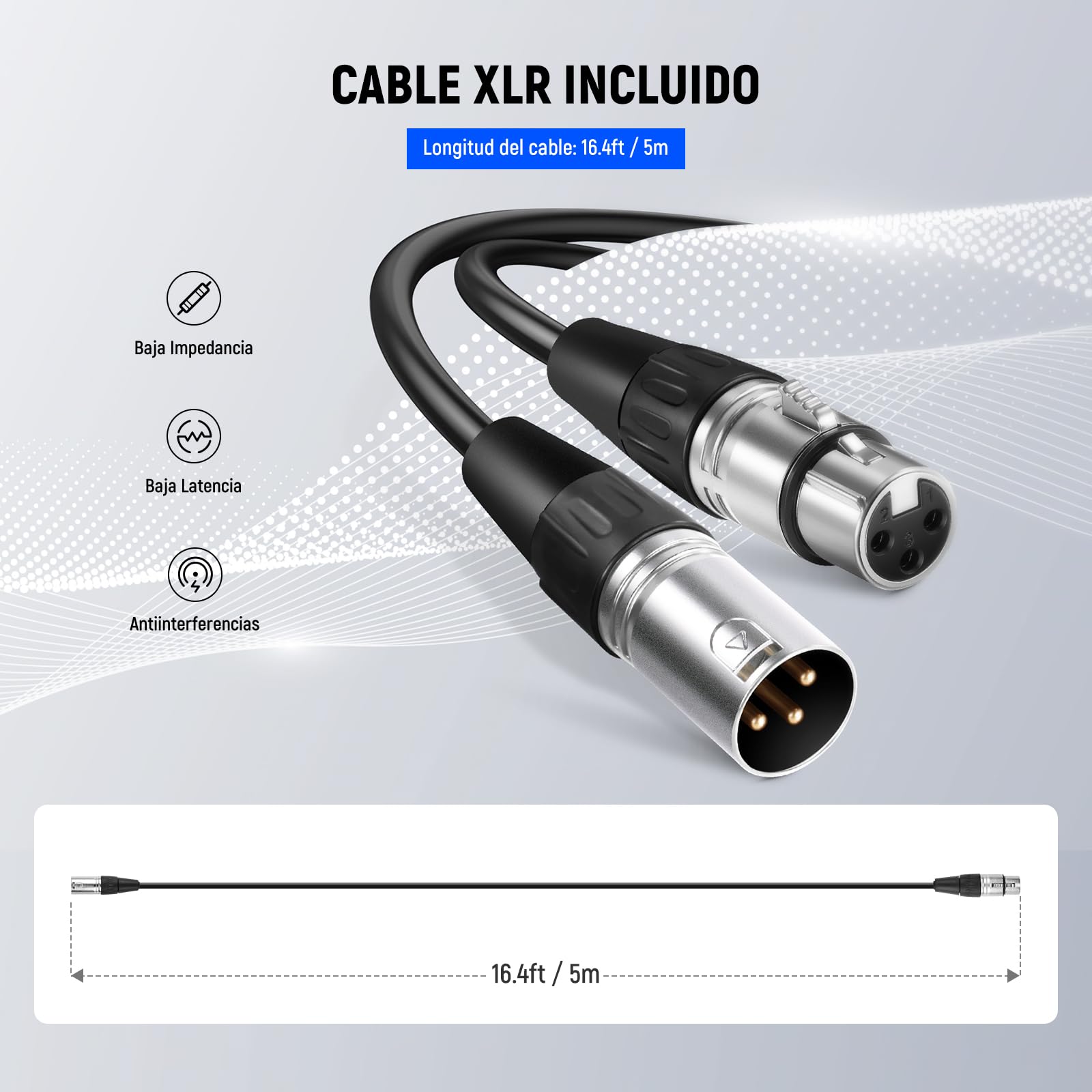 NEEWER DM01 Micrófono dinámico cardioide con Cable XLR para Cantar Podcast, Juegos de PC, Juegos, Estudio, Voz, actuaciones en Vivo, 600Ω +/- 30% de impedancia, Rango de frecuencia de 100 Hz-10 KHz