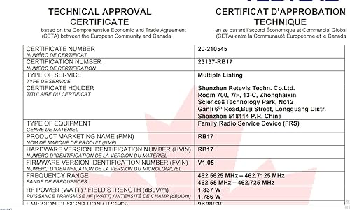 Miniatura 9 de Retevis RB17 Walkie Talkies de largo alcance, radios resistentes de 2 vías con batería de gran capacidad de 4400 mAh, alarma de emergencia VOX