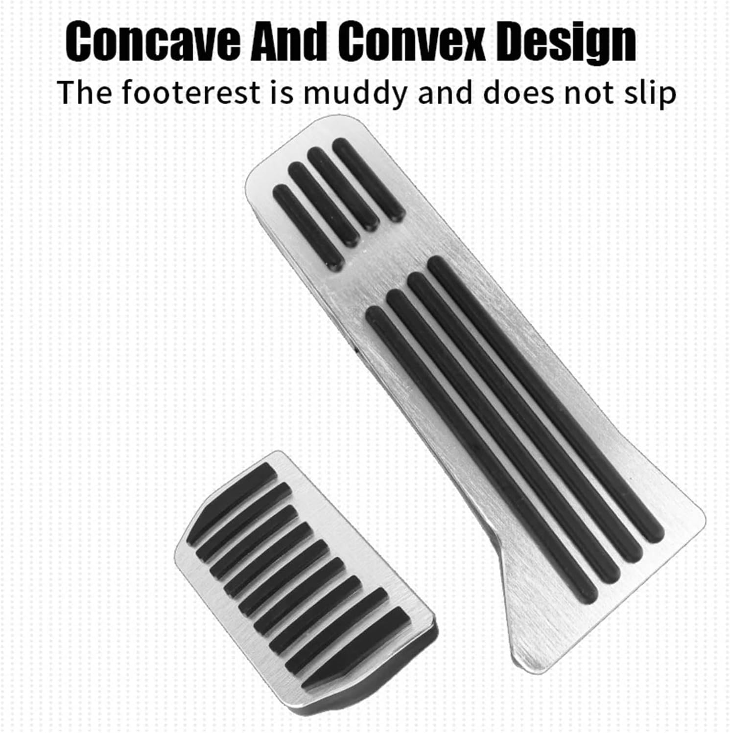 Compatible with Zeekr 001 Car Pedal Pad 2021 2022-2024 Non-Slip Stainless Steel Pedalboard Aluminium Alloy Rubber Brake Cover Accessories(2PCS Black)