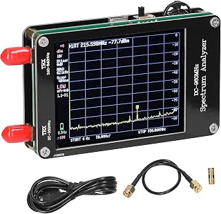 yeacher Analisadores de espectro de tela sensível ao toque recarregáveis USB tipo C de 2,8 polegadas com 100KHz-350MHz e 260-960MHz Duas faixas de frequência de entrada 4 modos de operação ajustáveis