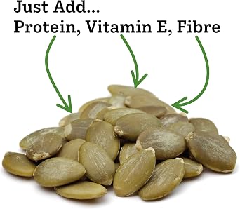 Munchy Seeds Lightly Toasted Pumpkin, Source of Protein & Gluten Free, Packed with, from Nuts for Allergy Sufferers, Vegan Food Baking, Breakfast Cereals Granola 500g, White