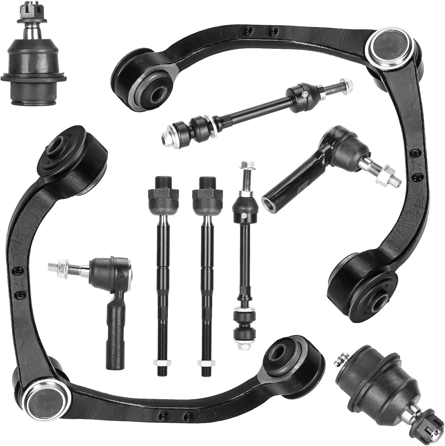 Front Upper Control Arms w/Ball Joints & Front Lower Ball Joints Suspension Kit for