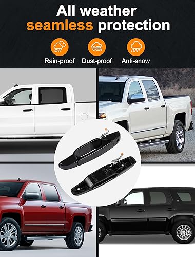 Miniatura 4 de Avsty Paquete de 2 manijas de puerta para Chevy Silverado Suburban Tahoe Avalanche GMC Sierra 1500 2500 3500 Yukon Cadillac Escalade 2008 2009 2010