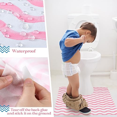 Miniatura 6 de 50 tapetes desechables para inodoro, desodorizantes, impermeables, en forma de U, para niños, entrenamiento para ir al baño, incontinencia (olas