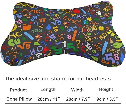 Miniatura 2 de Mathematics Formulas Science Car Neck Pillow Soft Car Headrest Pillow Seat Cushion Neck Pillow 2 Pack for Driving Traveling