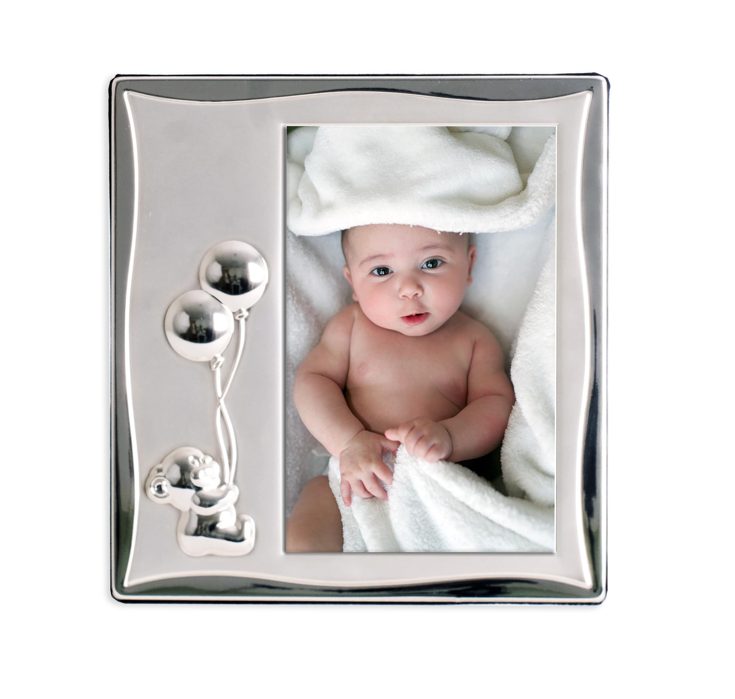 Evergreen Baby Photo/Picture Frame Silver Balloon 4x6"" - Silver Plated