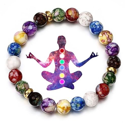 Pulseras de chakra para mujer, pulsera de piedras curativas, pulsera de cuentas para yoga, equilibrio, energía, aceite esencial, alivio de la ansiedad, joyería de regalo a la moda