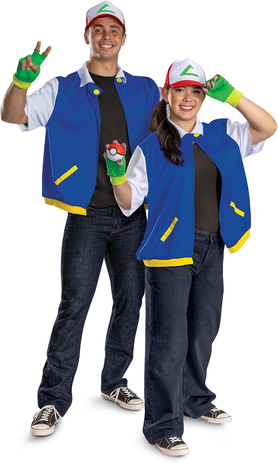 Disguise Pokémon Ash Ketchum Costume Kit, Officially Licensed Halloween Gloves Hat and Poke ball Accessories Set