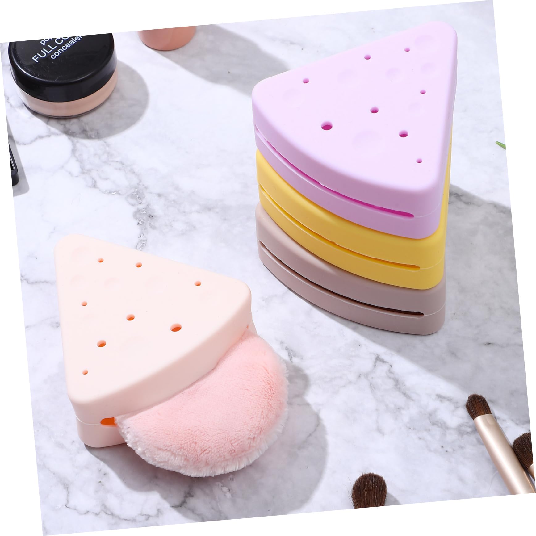 Mikinona 4 Uds Soportes De Maquillaje Accesorios De Maquillaje Imprescindibles Soporte De Esponja De Maquillaje De Silicona Estuche De Viaje Para Esponja De Maquillaje Soporte De Esponja