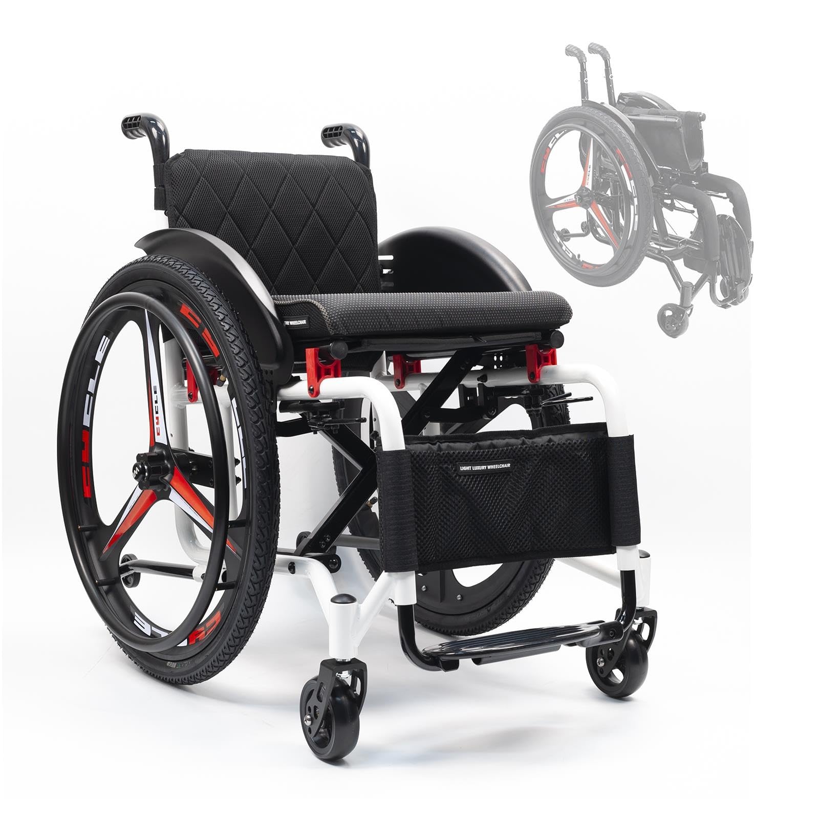 Sedia a rotelle sportiva leggera pieghevole