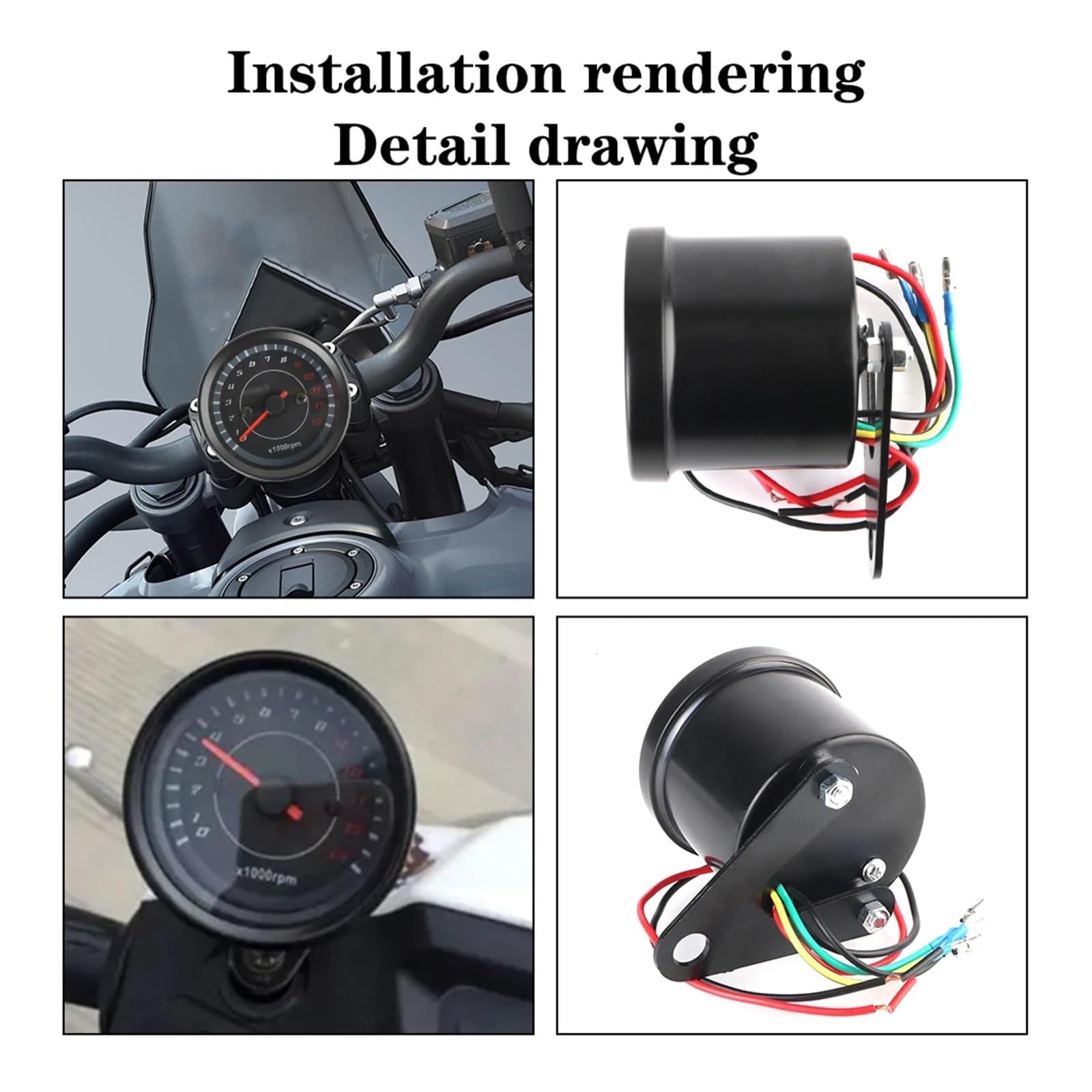 Contagiri Universale Per Moto Con Tachimetro E Luce LED Per Moto Da 12 V. Indicatore