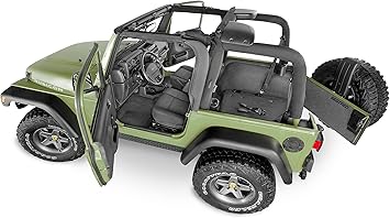 Bedrug - Jeep Cargo Kit | 1997 - 2006 Jeep Wrangler TJ, Cargo Liner w/ Tailgate Liner | Grey - 4 pc. | BRTJ97R