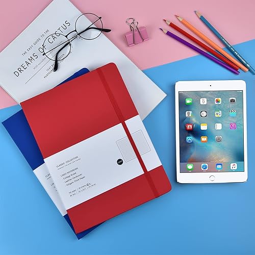 Miniatura 5 de Paquete de 6 cuadernos B5, cuadernos de composición con rayas universitarias, diarios clásicos de tapa dura para oficina, hogar, escuela, negocios,