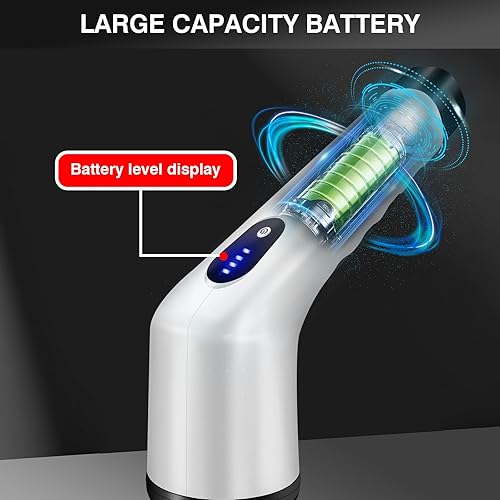 Miniatura 7 de Limpiador eléctrico giratorio, limpiador de ducha, limpiador eléctrico inalámbrico para bañera con mango largo y 10 cabezales de cepillo, cepillo de