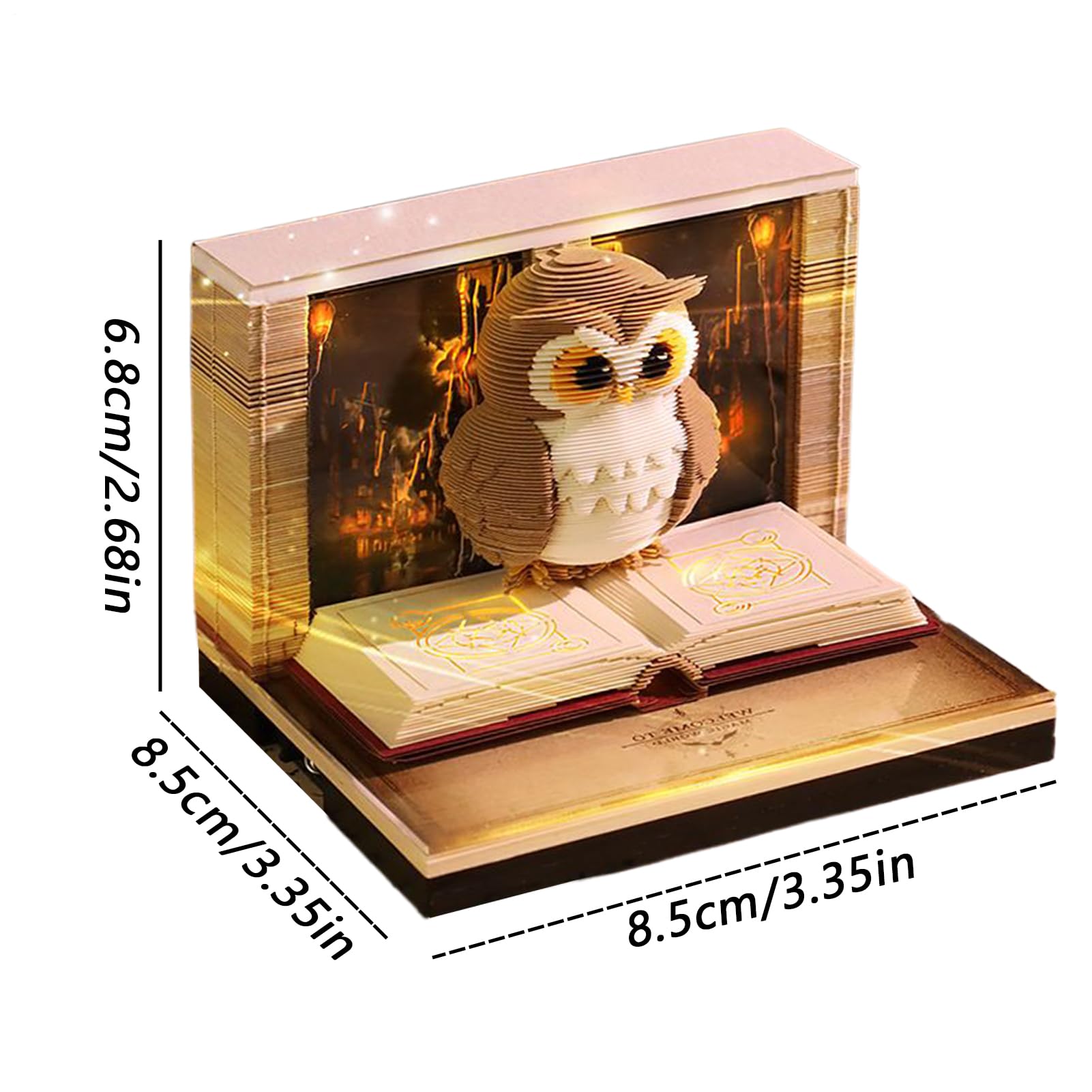 Calendrier 3D 2026 – Bloc-notes à Déchirer, Sculpture Papier Chouette – Déco Bureau Et Planification, 8,5x8,5x6,8 Cm