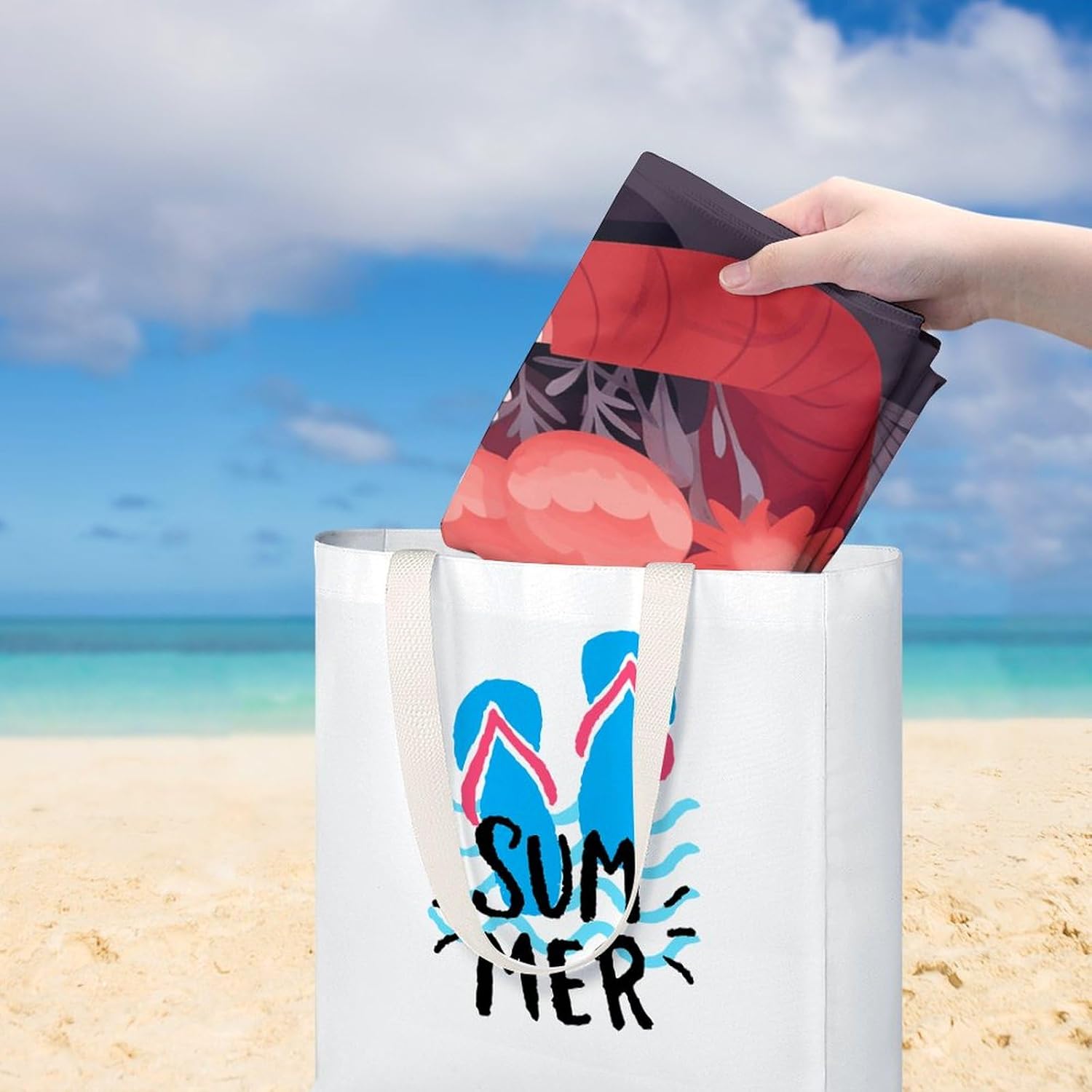 Swimming Towel, Embrace Red Flowers Printed Fashion Towel,Portable Towel,Durable Towel