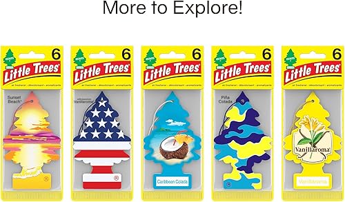 Miniatura 110 de Little Trees - Ambientador de árbol colgante que proporciona un aroma de larga duración para auto u hogar. Aroma Leather, 4 paquetes de 6