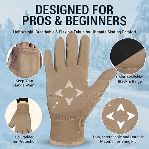 Miniatura 3 de Kami-So Figure Skating Gloves for Girls  Gel Padded Ice Skate Gloves  Thermal, Padded Wrist Protection  Multiple Colors