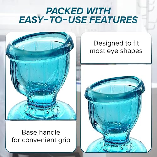 Miniatura 9 de Vasos de cristal para lavado de ojos 1 pieza Solución limpiadora de ojos para ojos cansados, fatiga ocular, maquillaje y polvo Borde