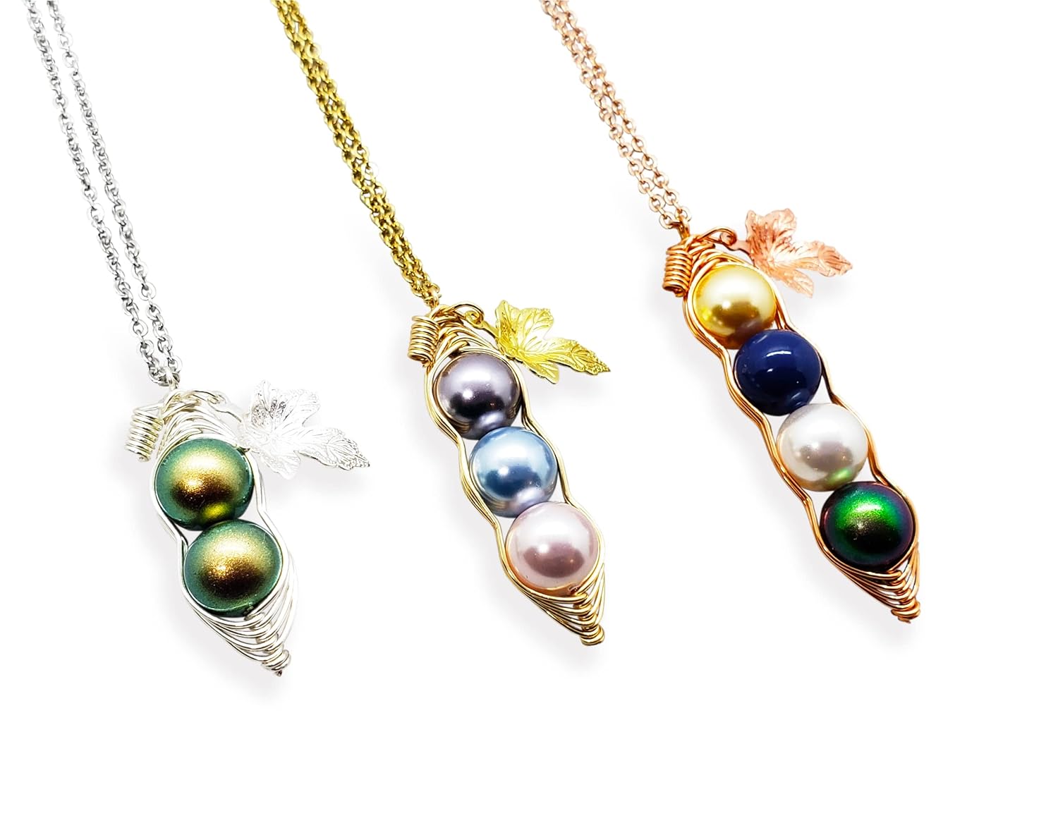 Customize 1, 2, 3, 4, 5, 6 Peas In A Pod Pendant Necklace