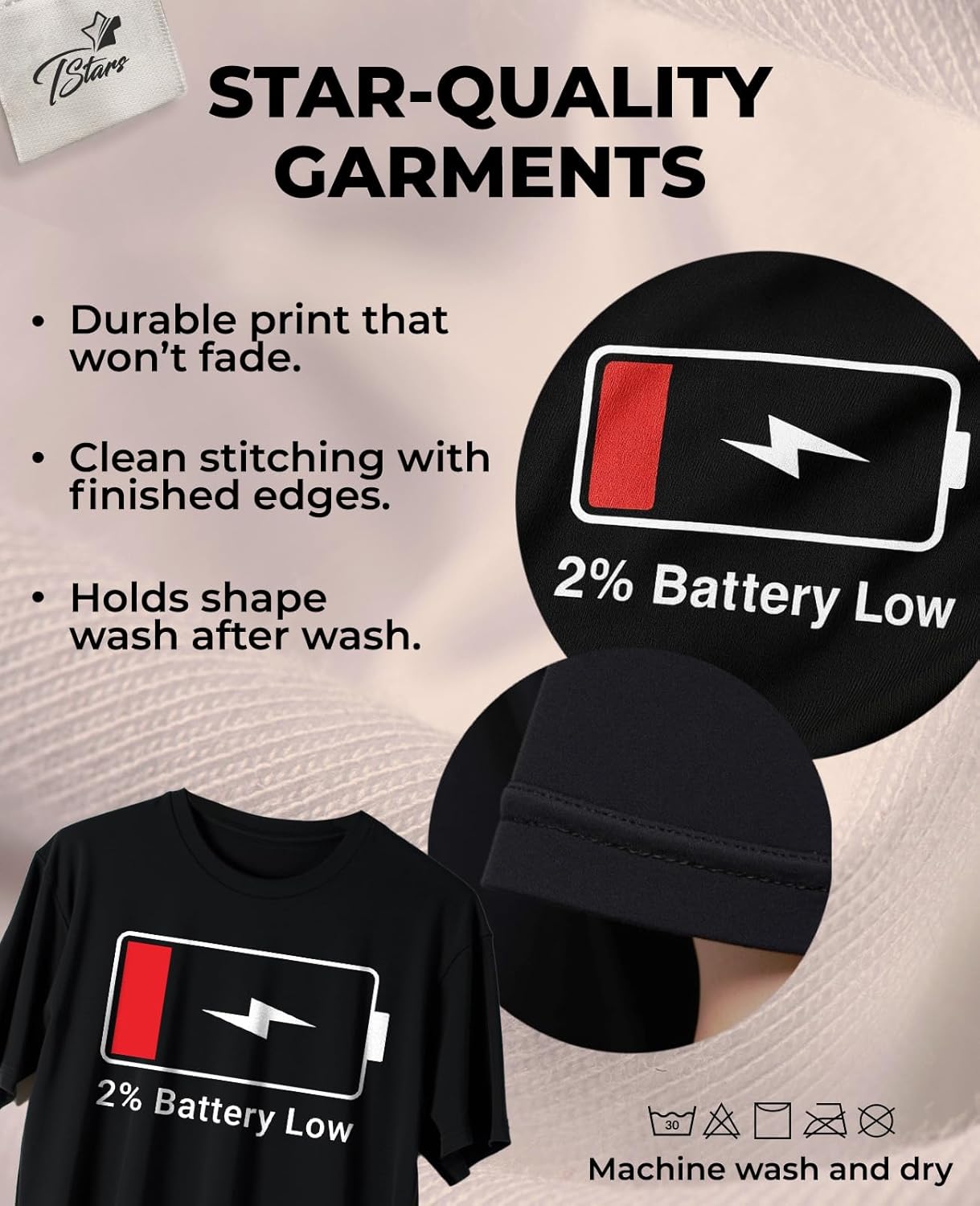 Tstars 100% Charged and Battery Low Matching Outfits for Dad and Baby Funny Gift for New Parents on Father's Day