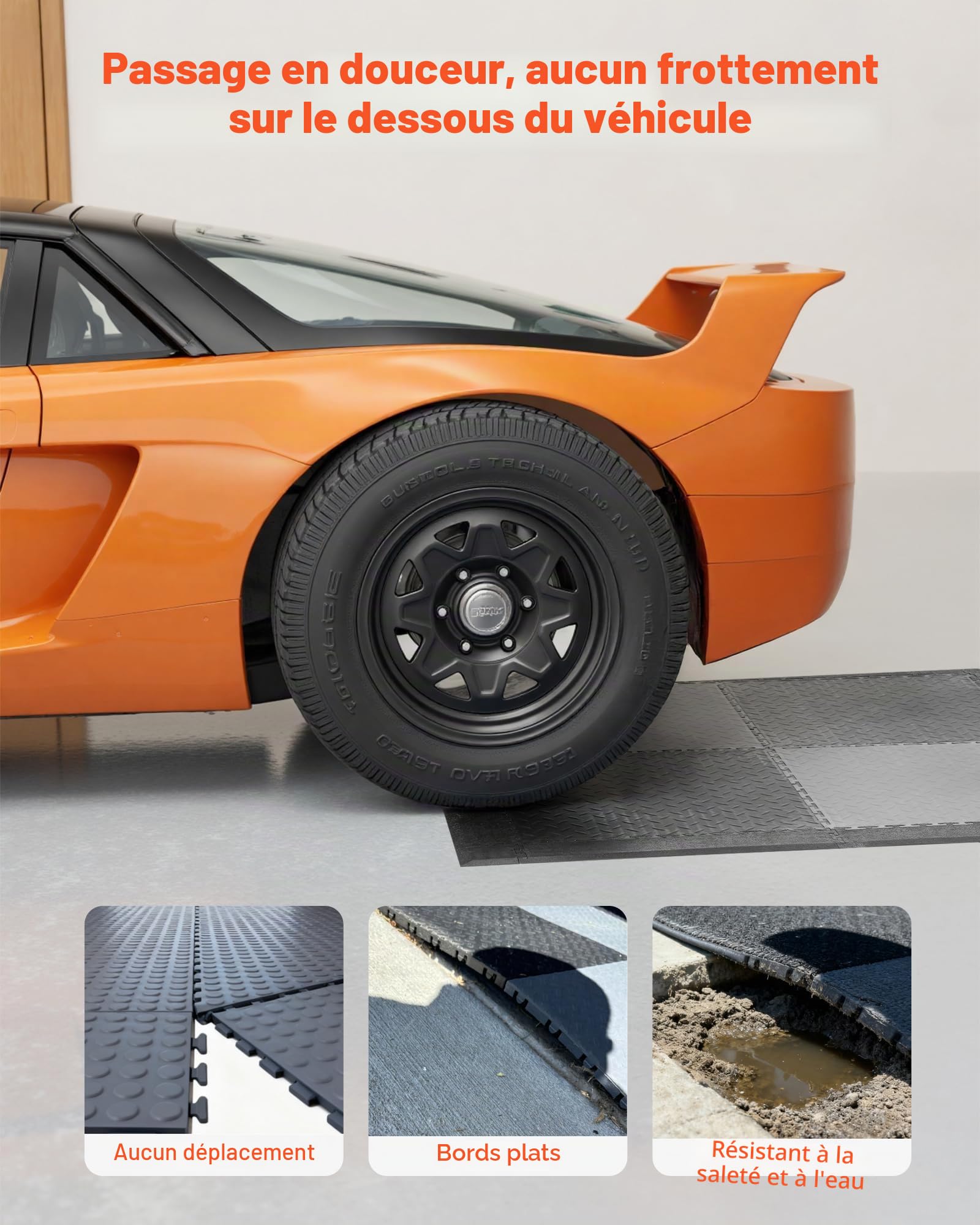 VEVOR Kit Bordures pour Dalles de Sol Garage, 12 Bords 4 Coins, Modulaires et Emboîtables, en PVC, Antidérapantes, Compatibles Uniquement avec Dalles de Sol de Garage Emboîtables 4 Côtés VEVOR, Noir